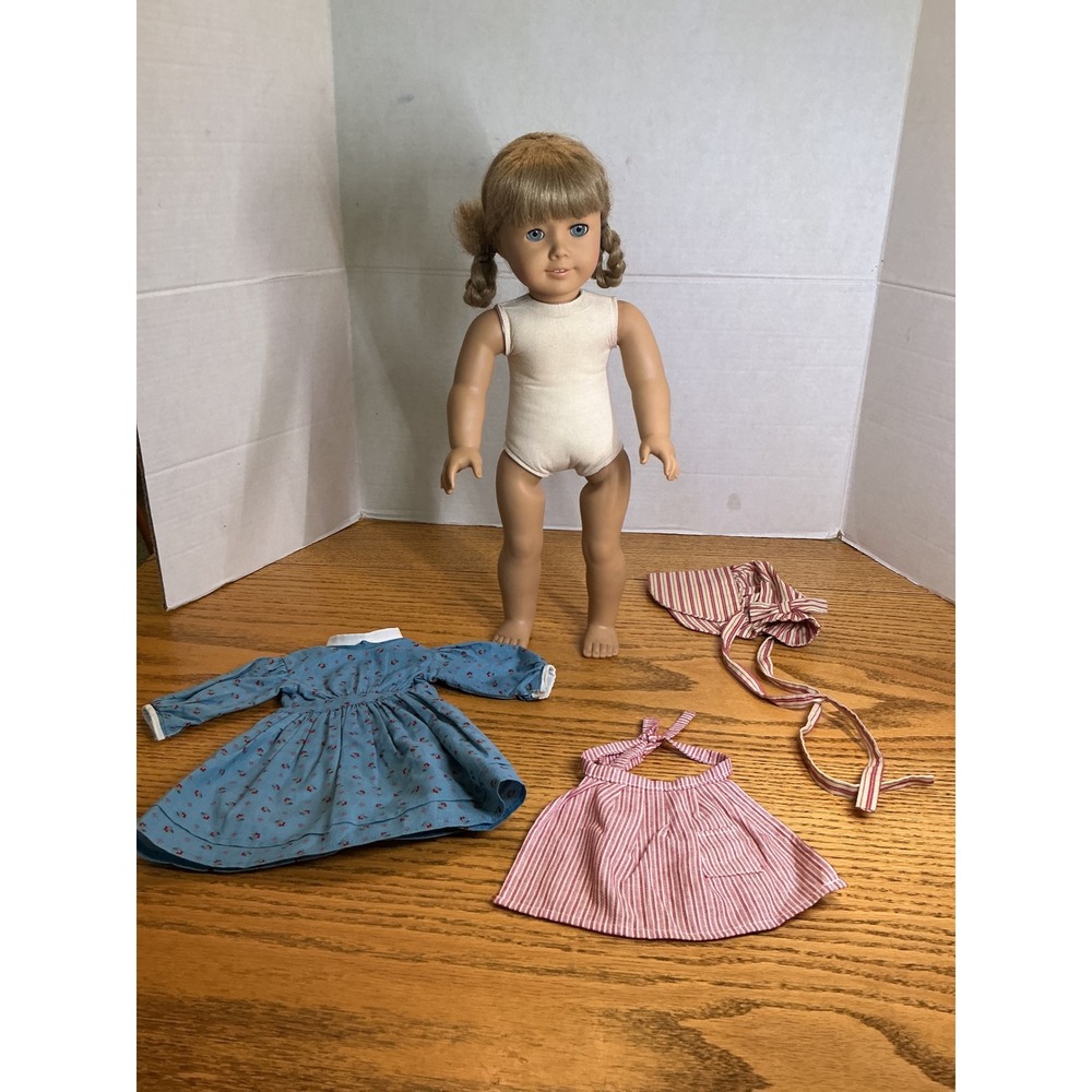 Pleasant Company White Body American Girl Kirsten Larson Doll Blue Dress Outfit